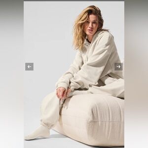 ALO Yoga Accolade Hoodie + Sweatpant Set in Bone